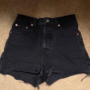 Levi's Ribcage Black Jean Shorts